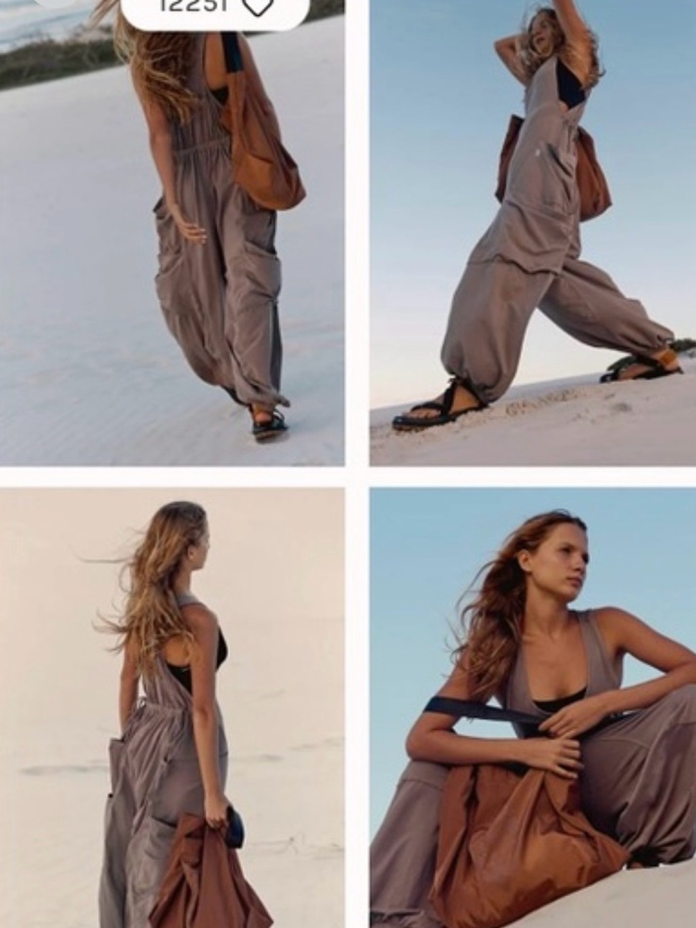 NWT Women's tan/ivory Free People Infinity jumpsuit XS